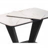 Стол обеденный Woodville Петир раздвижной, 120 см, белый мрамор/графит/темный камень