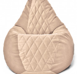Кресло-мешок Relaxline Груша в велюре со стежкой Maserrati - 04 цвета песок L