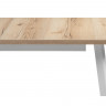Стол обеденный Woodville Колон Лофт раздвижной, дуб делано светлый/матовый белый, 120 см