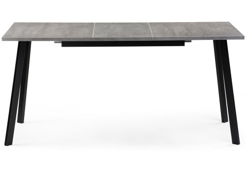 Стол обеденный Woodville Колон Лофт раздвижной, бетон/матовый черный, 120 см