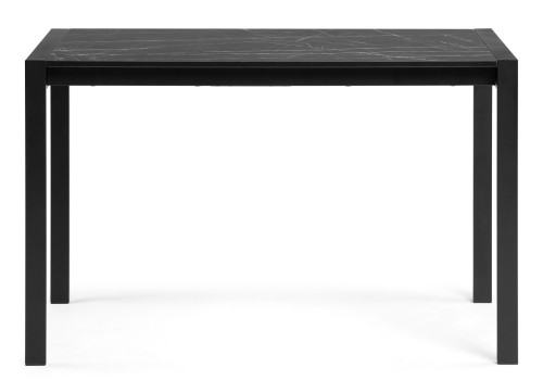 Стол обеденный Woodville Центавр, мрамор черный/черный матовый, 120 см