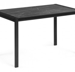 Стол обеденный Woodville Центавр, мрамор черный/черный матовый, 120 см