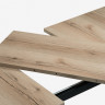 Стол обеденный Woodville Лота Лофт, дуб делано светлый/черный матовый, 120 см