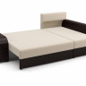 Угловой диван-кровать Столлайн Марго-1, коричневый/бежевый, правый