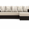 Угловой диван-кровать Столлайн Марго-1, коричневый/бежевый, правый