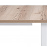 Стол обеденный Woodville Лота Лофт раздвижной, дуб делано светлый/матовый белый, 120 см