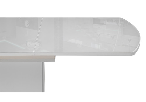 Стол обеденный Woodville Палмер раздвижной, белое стекло/белый, 120 см