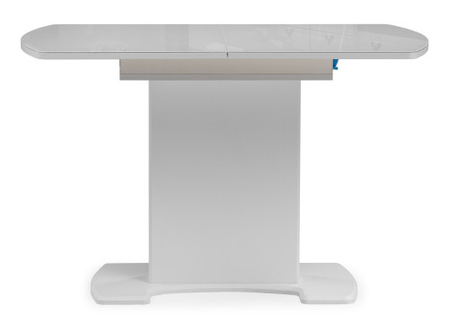 Стол обеденный Woodville Палмер раздвижной, белое стекло/белый, 120 см