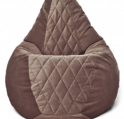 Кресло-мешок Relaxline Груша в коричневом велюре со стежкой Maserrati - 09 L