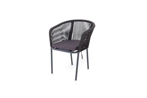 Плетеный стул 4sis Марсель из эластичных лент, цвет темно-серый