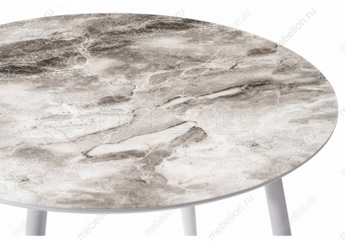 Стол обеденный Woodville Анселм, мрамор серый/белый