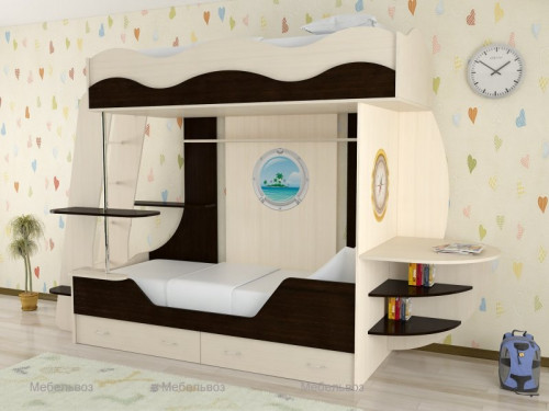Двухъярусная кровать Славмебель Кораблик-2