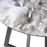 Стол обеденный Woodville Алингсос раздвижной, мрамор серый/​черная шагрень