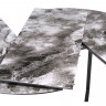 Стол обеденный Woodville Алингсос раздвижной, мрамор серый/​черная шагрень