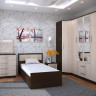 Кровать 90х200 с проложками ДСП Фиеста LIGHT, венге / лоредо