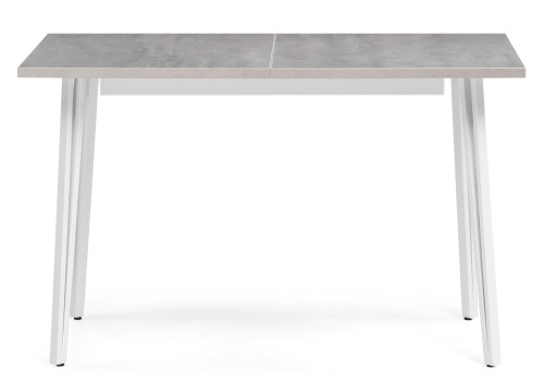 Стол обеденный Woodville Денвер Лофт раздвижной, бетон/матовый белый, 120 см