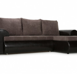 Угловой диван-кровать Столлайн Цезарь, коричневый, правый